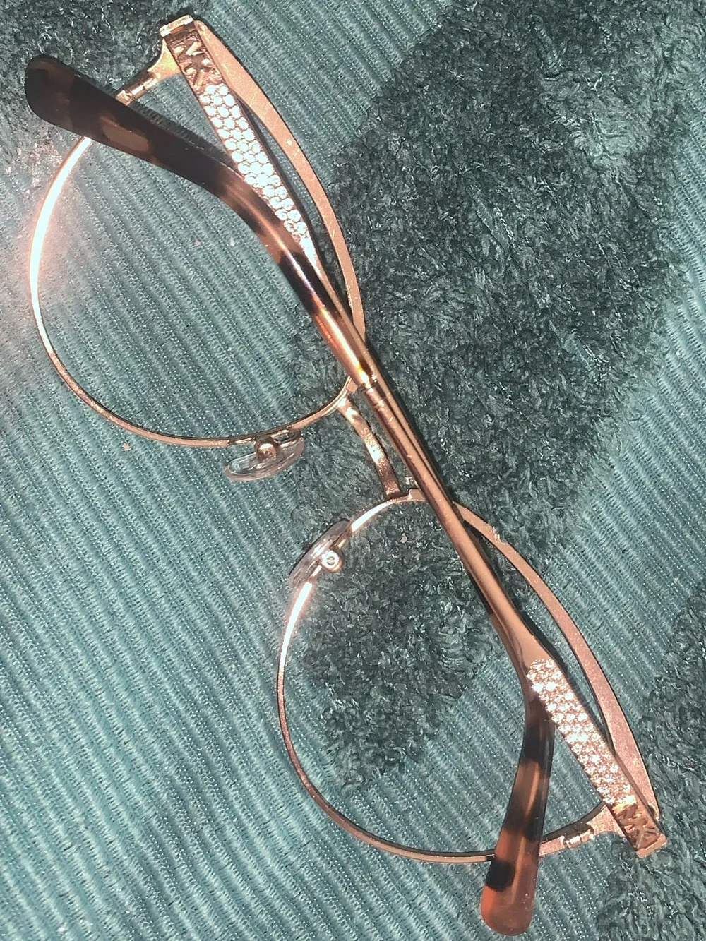 Michael Kors Rose Gold Rhinestone Metal Glasses Frames MK 1108 Cat Eye 55-17